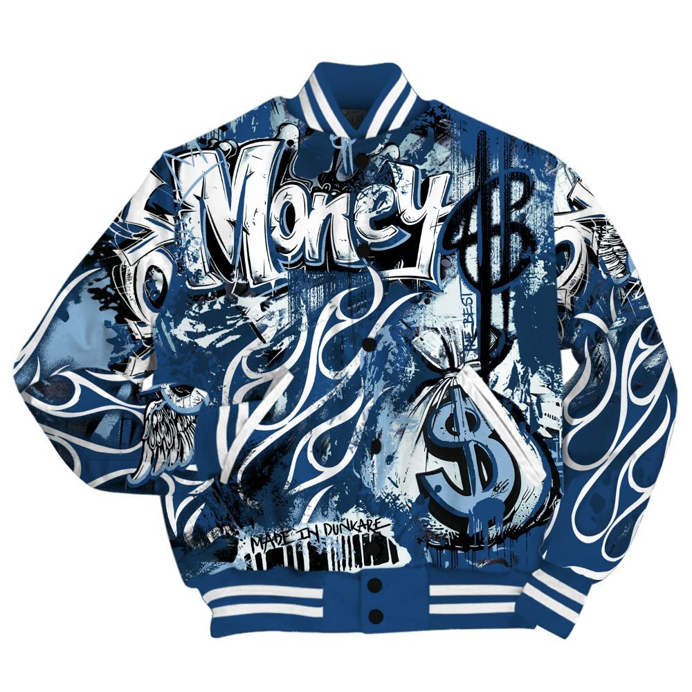 Varsity Jacket To Match High OG Midnight Navy 1s Shirt, The Best Money All Over Print