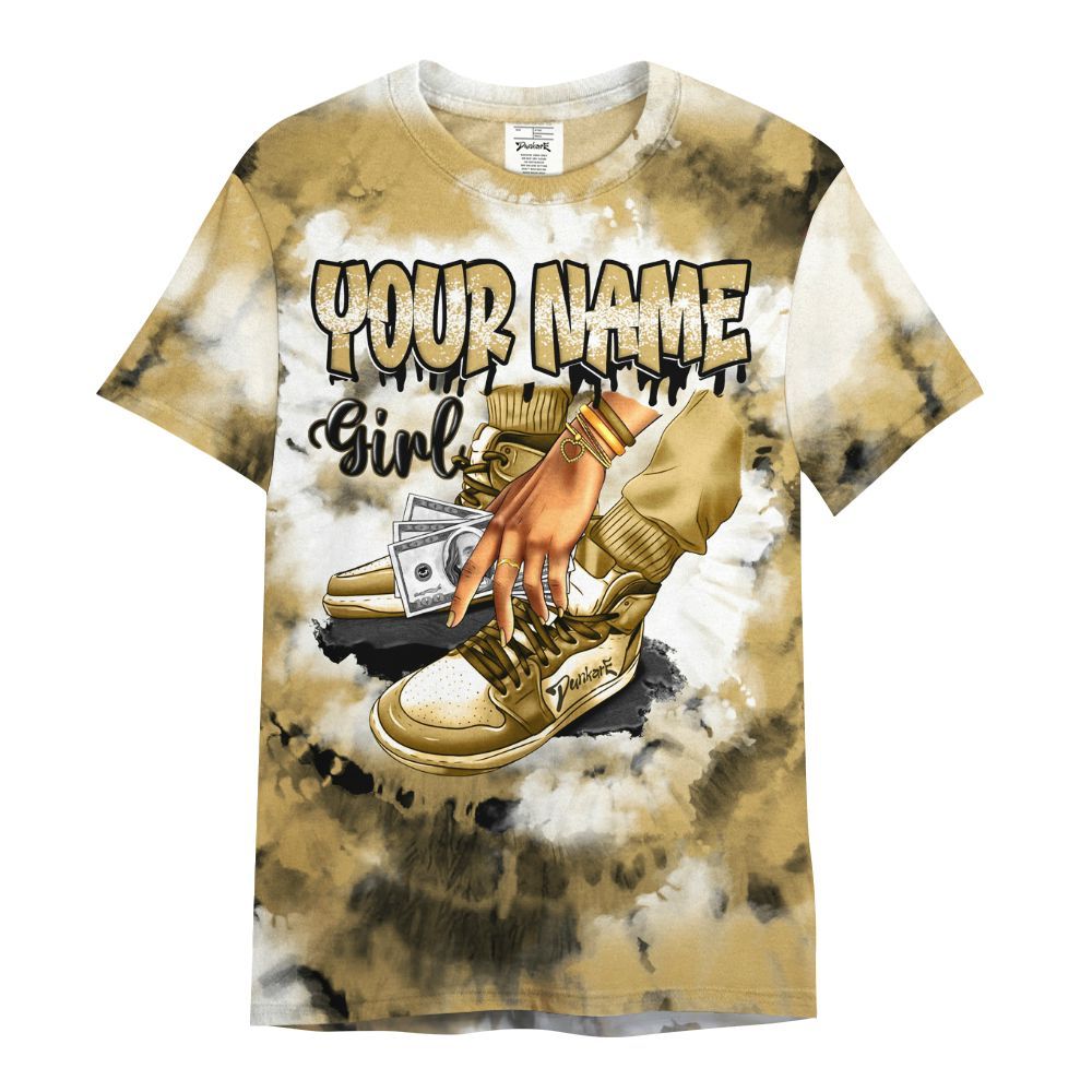 Shirt To Match Craft Paris 6s - Custom Name SNEAKER Girl Money Drip Tie Dye All Over Print