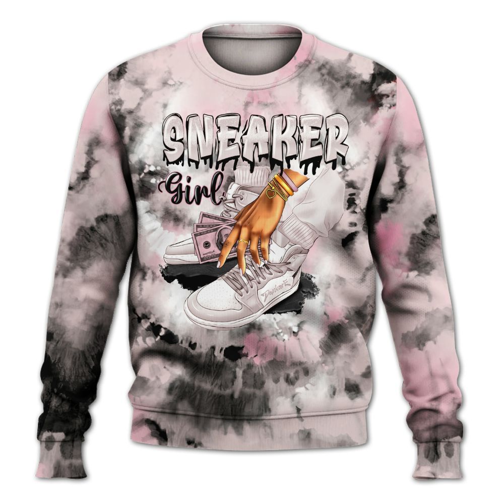 Sweatshirt To Match Dunk Low KD 17 Aunt Pearl - SNEAKER Girl Money Drip Tie Dye All Over Print