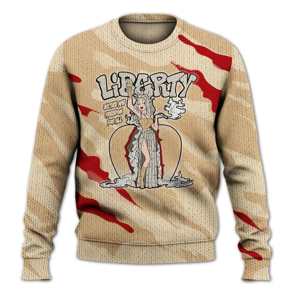 Knitted Sweater To Match Dunk Low Strawberry Waffle - Midwest Cartoon Colored