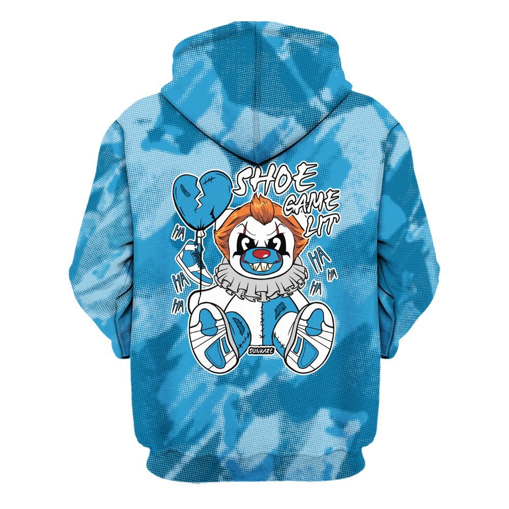 Hoodie To Match Powder Blue 9s - Shoe Game Bear Abstract Halftone All Over Print