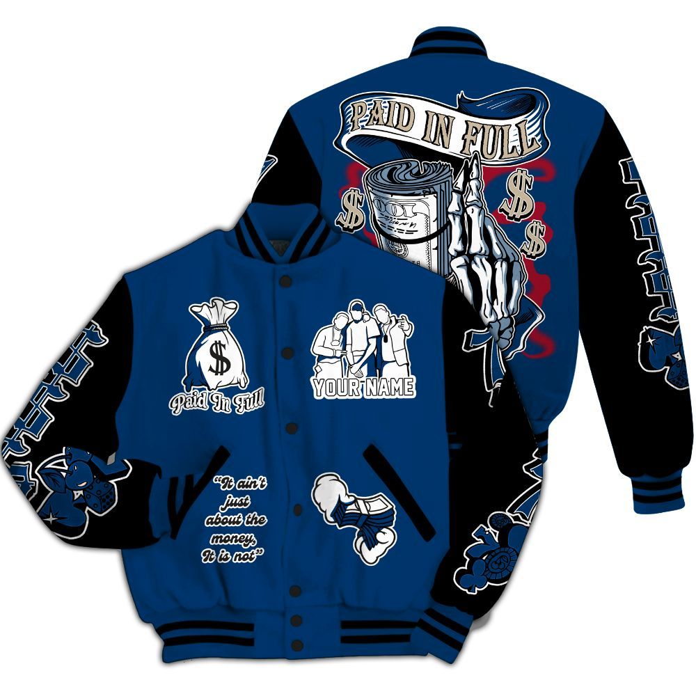 Varsity Jacket To Match Rare Air 4s - Paid In Full Baseball Varsity Jacket Custom Name All Over Print