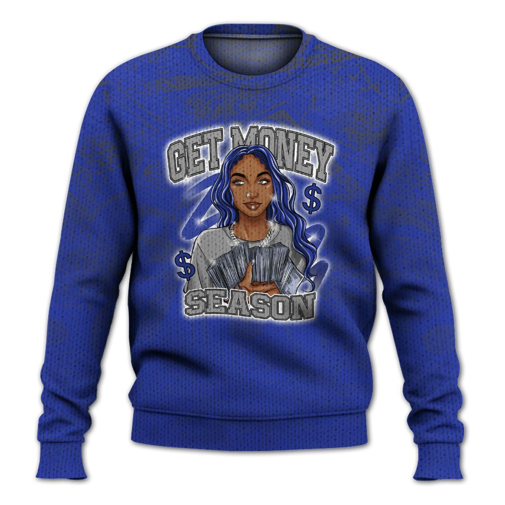 Knitted Sweater To Match Air Max Plus Black Racer Blue - Get Moneys Season Banknote