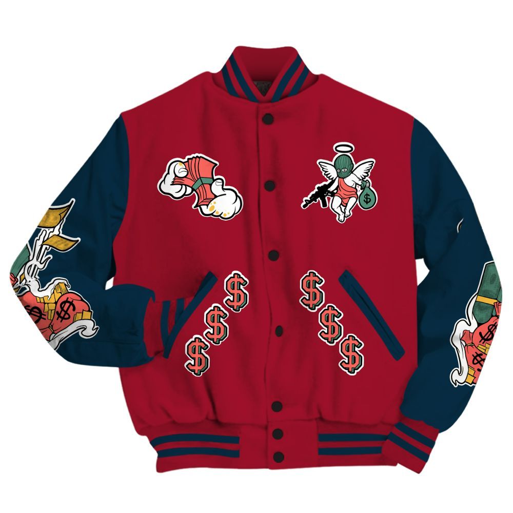 Varsity Jacket To Match Mid Multi Color 2022 1s - Ones Move In Silence Graphic All Over Print