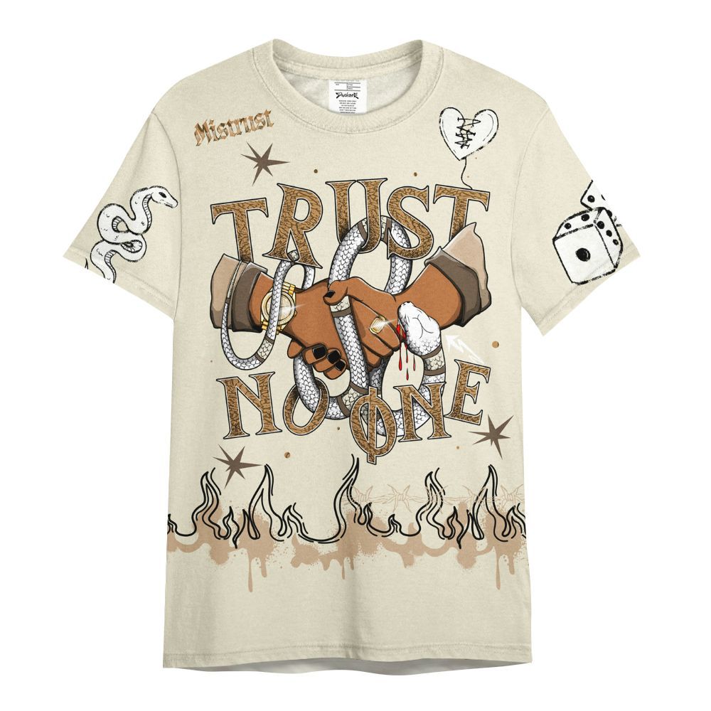 Shirt To Match Orewood Brown 3s - Trust No One Snake-Bite Doodle Crayon All Over Print