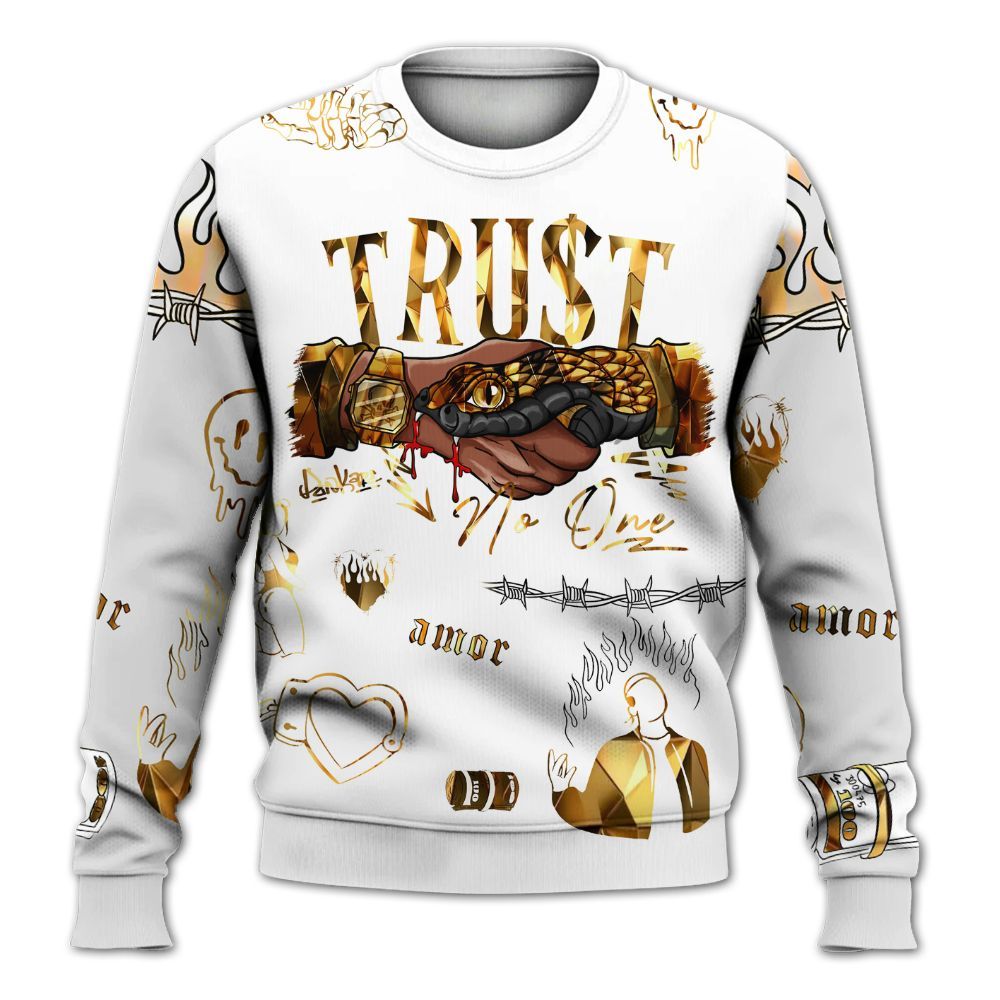 Sweatshirt To Match NET Gold 4s - Snake Trust No One All Over Print