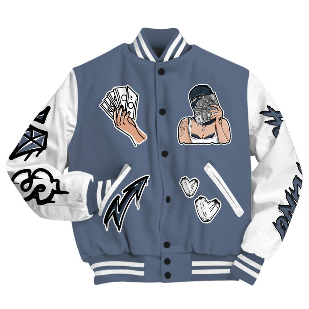 Varsity Jacket To Match Low Diffused Blue 11s - Hustling Unique All Over Print