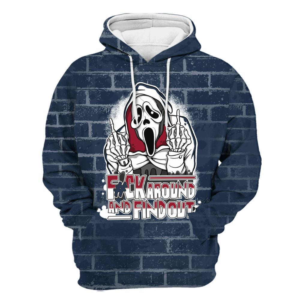 Hoodie To Match White Midnight Navy 6s - F#CK And Find Out Graphic Halloween All Over Print