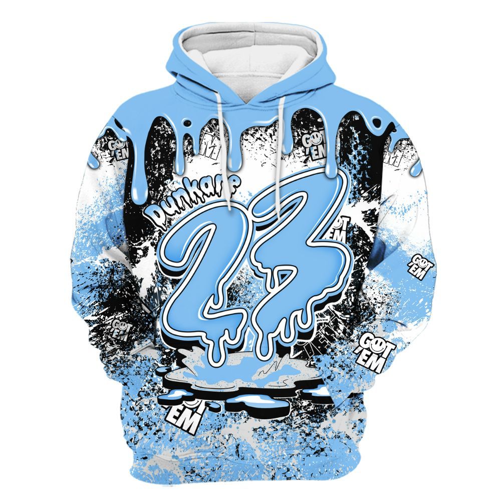 Hoodie To Match University Blue 5s - Dripping 23 Drip All Over Print