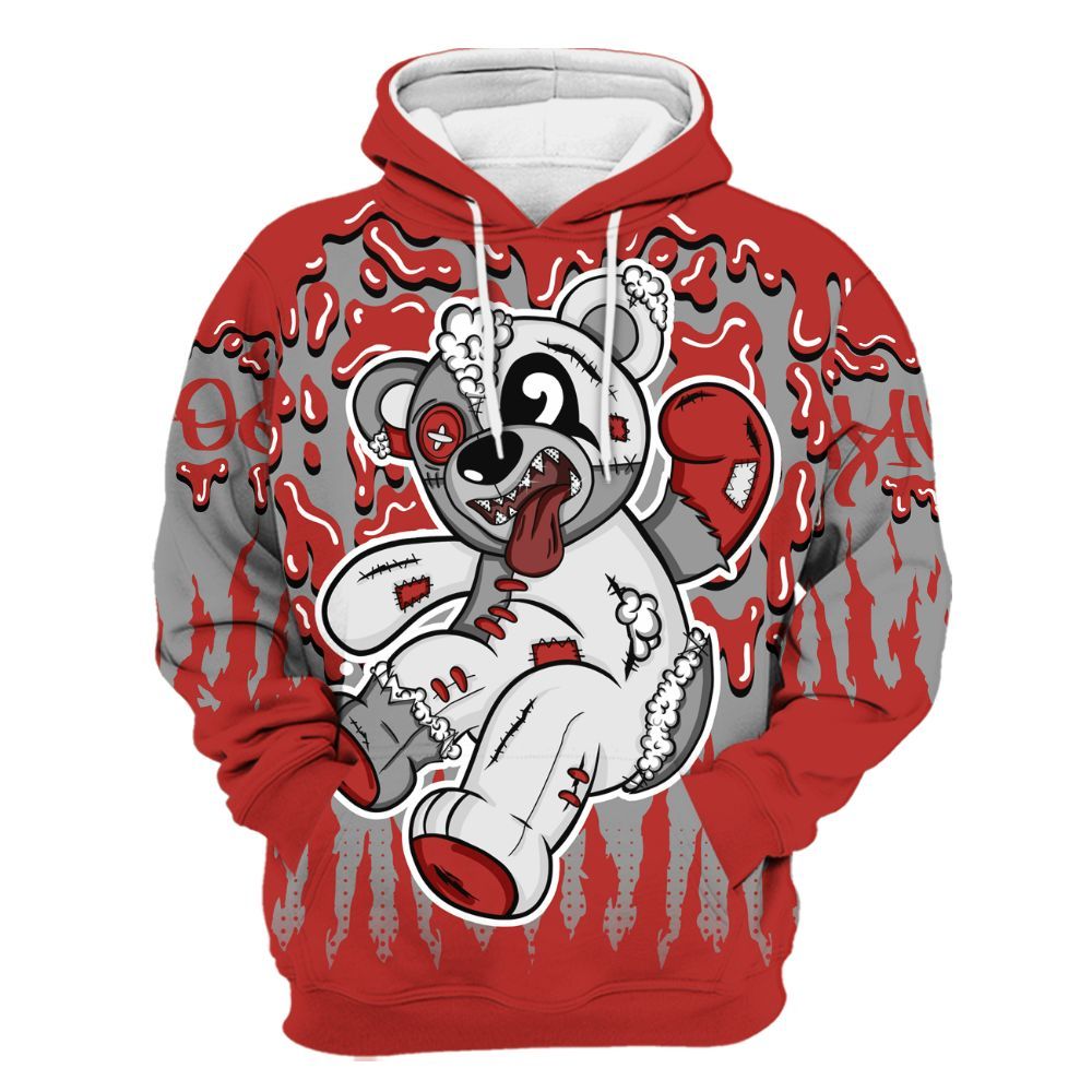 Hoodie To Match Bred Reimagined 4s - Havok Bear Dripping All Over Print