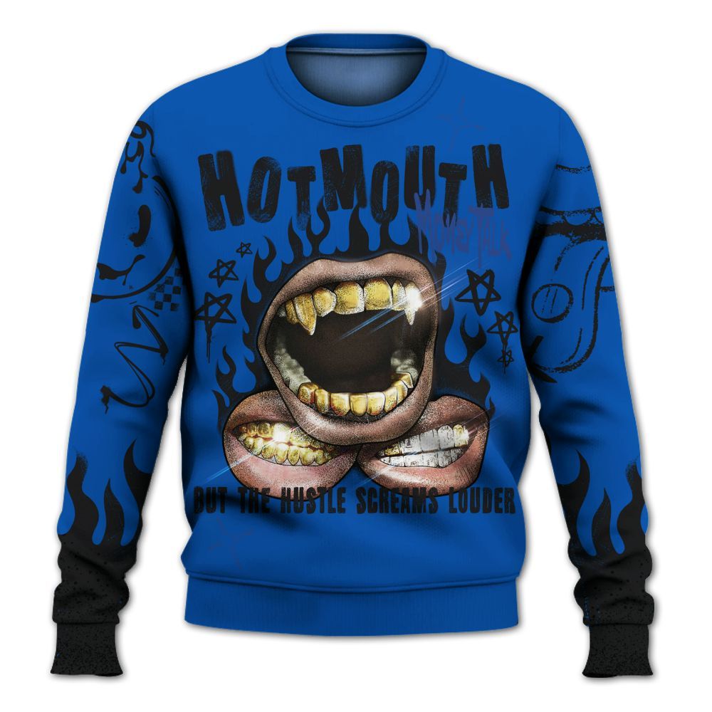 Sweatshirt To Match Racer Blue 5s - Mouth Burning Street Style All Over Print