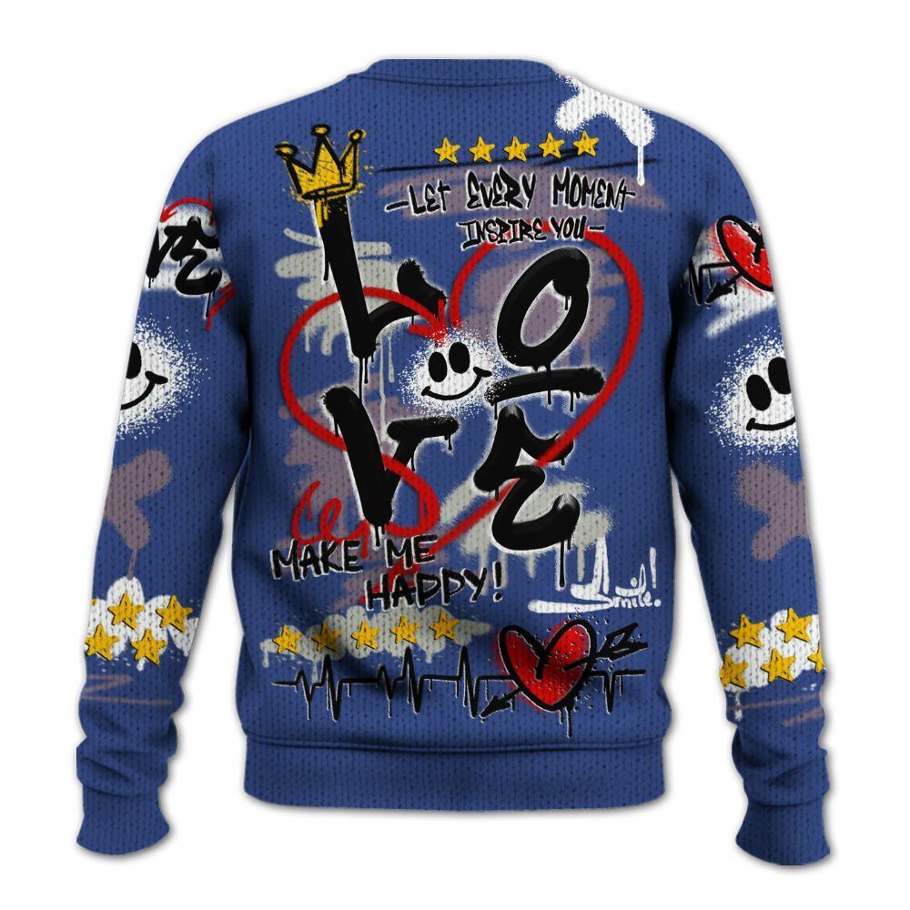 Sweater To Match Low OG Voodoo Alternate 1s - Happy Love Beats Graffiti Streetwear Graphic