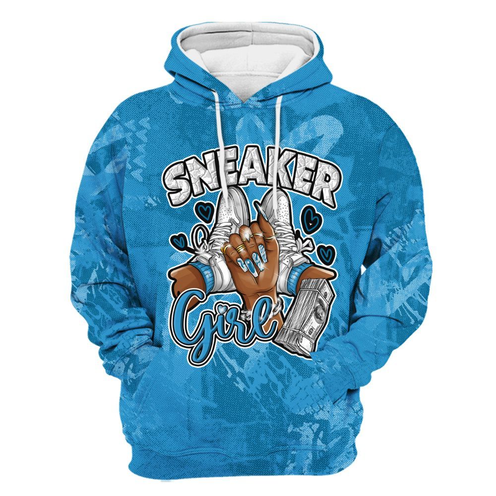 Hoodie To Match Powder Blue 9s - Sneakerz Girlz Heart Grunge All Over Print