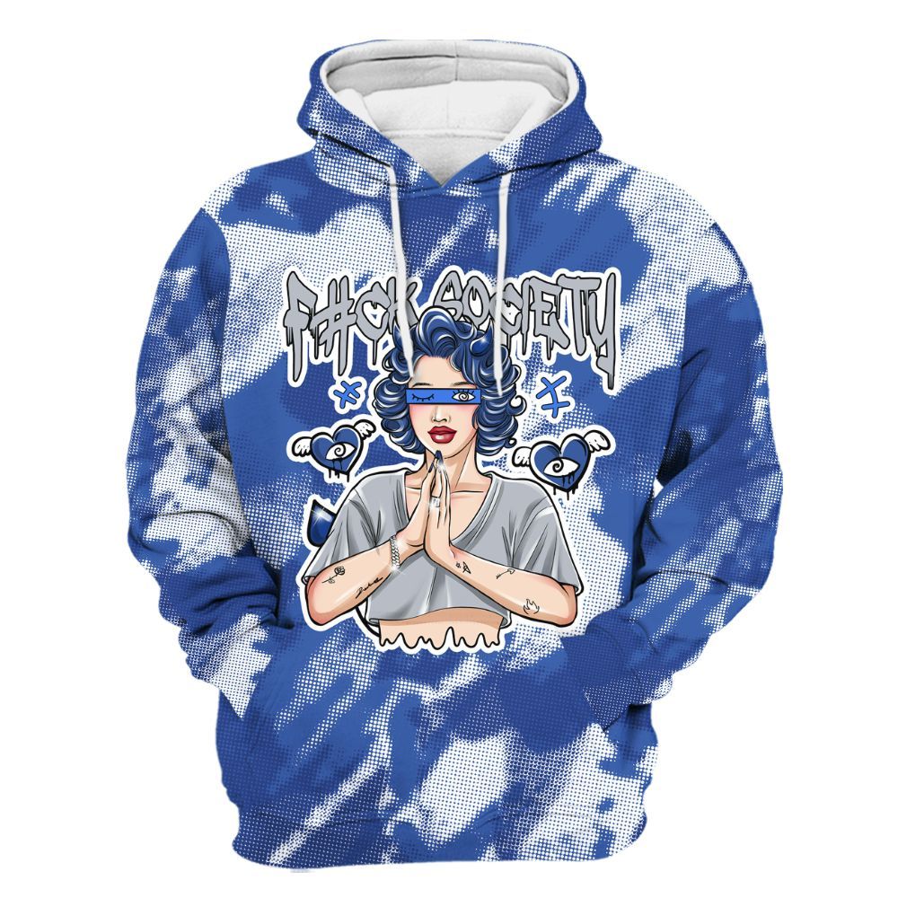 Hoodie To Match Air Foamposite One Royal - F#ck Xociety Halftone All Over Print