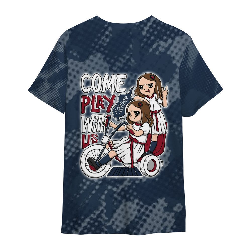 Shirt To Match White Midnight Navy 6s - Come Hangout Halloween Abstract Halftone All Over Print