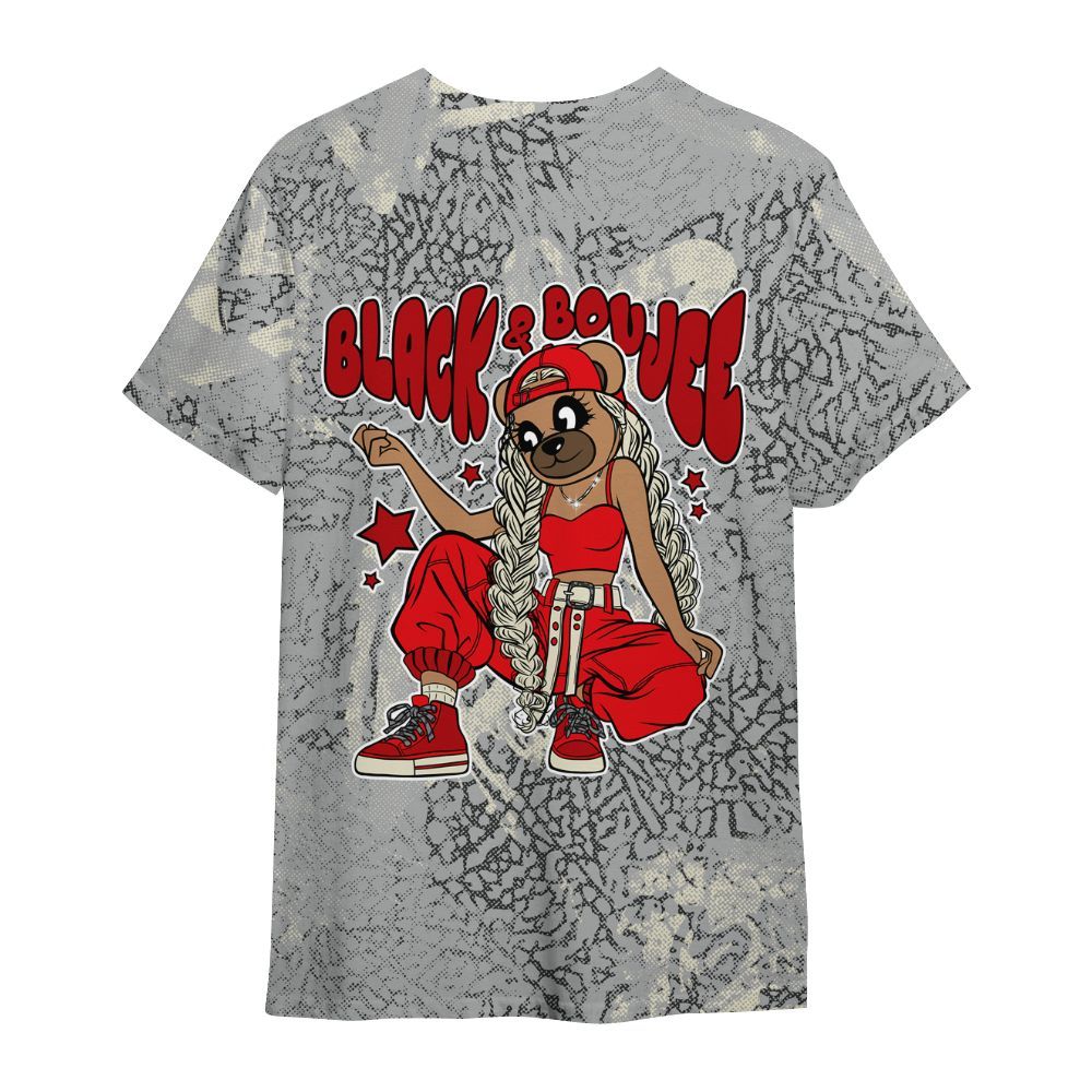 Shirt To Match Cement Grey 3s - Boujee Girls Bear Heart Grunge All Over Print