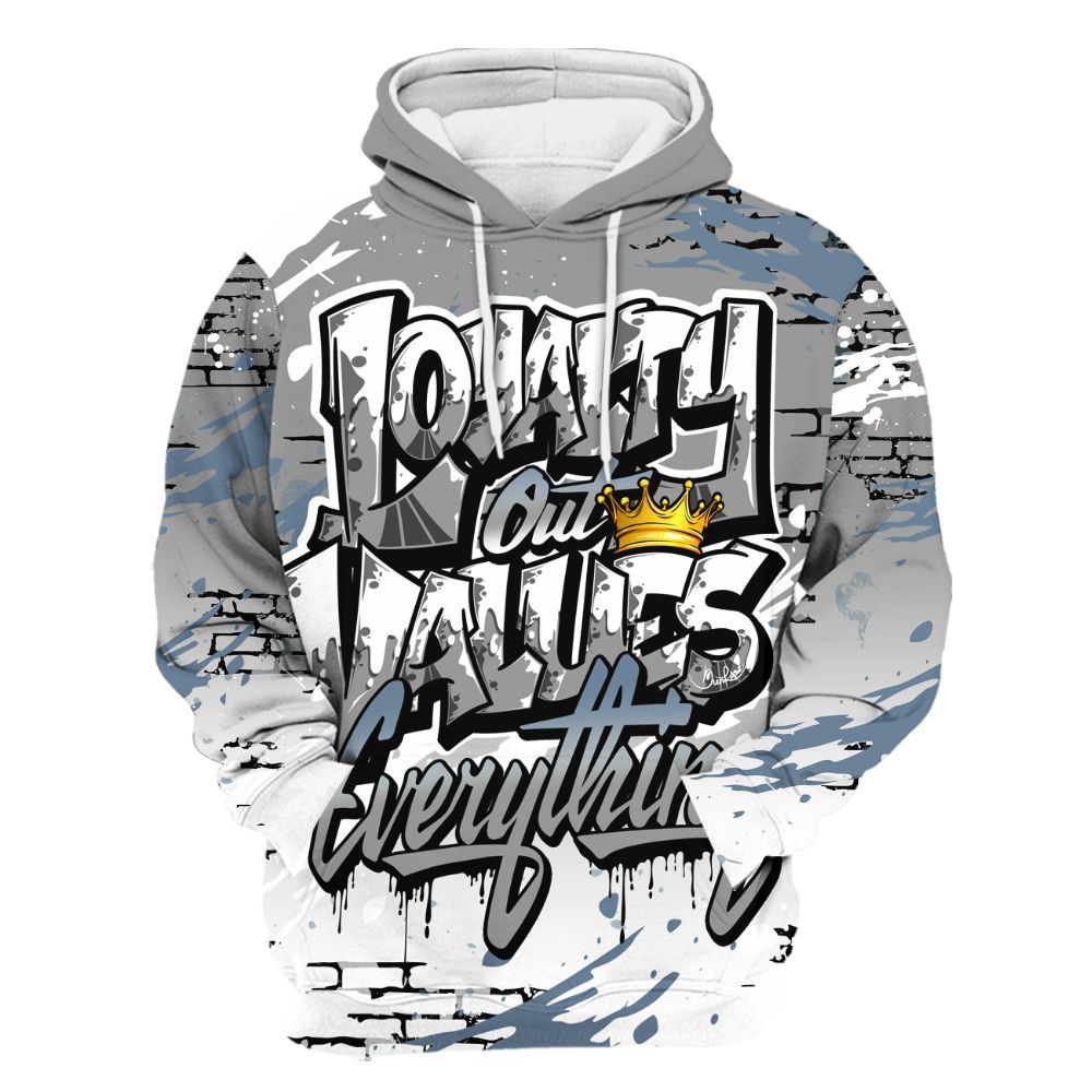 Hoodie To Match Black Chrome 6s - Values Of Loyalty Drip All Over Print