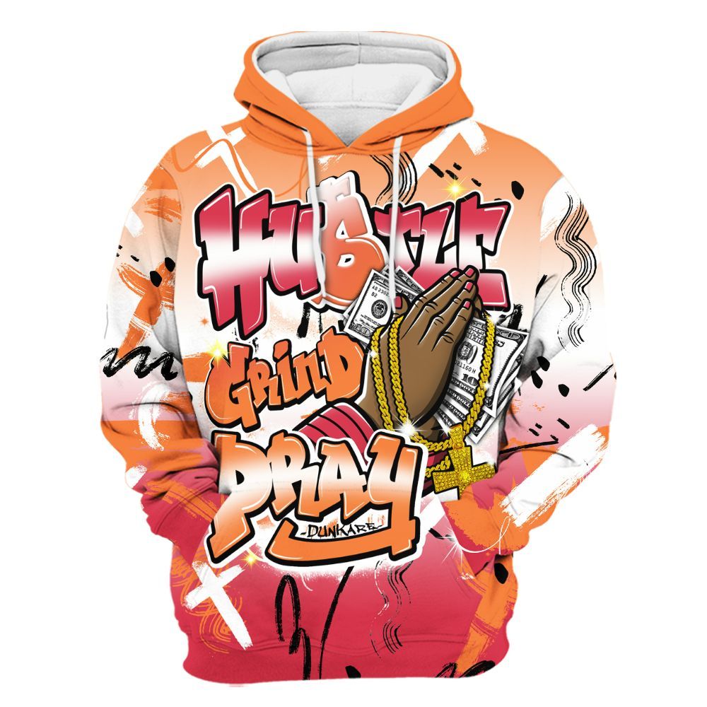 Hoodie To Match Air Max Portal Bright Ceramic - Money Hustle Grind Pray All Over Print