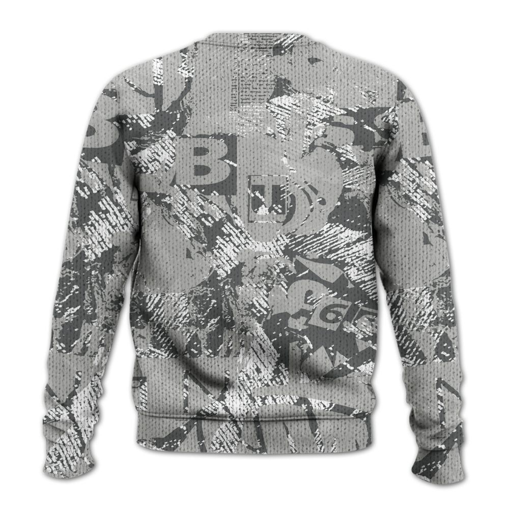 Knitted Sweater To Match Paris Cement Grey 4s - Boiz Ain't Cry Unique Abstract