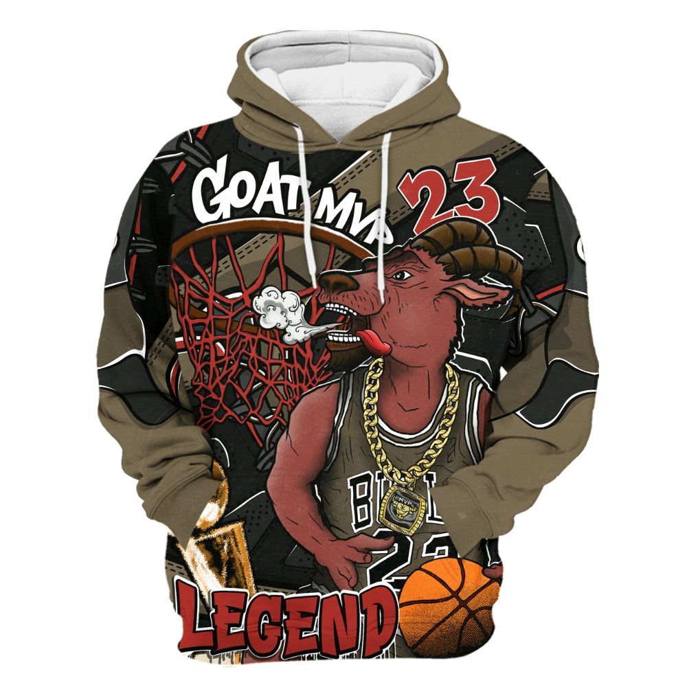 Hoodie To Match Olive 9s - 23 Goat JD All Over Print