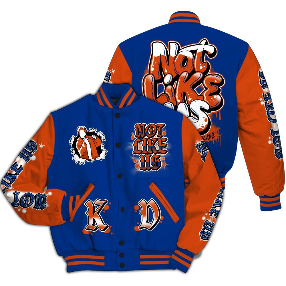 Varsity Jacket To Match Mid Knicks 1s - None Like Us Graphic All Over Print