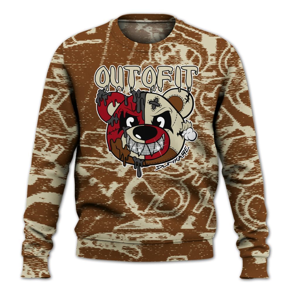 Sweatshirt To Match Archaeo Brown 5s - Out Of It Bear Avant-Garde All Over Print