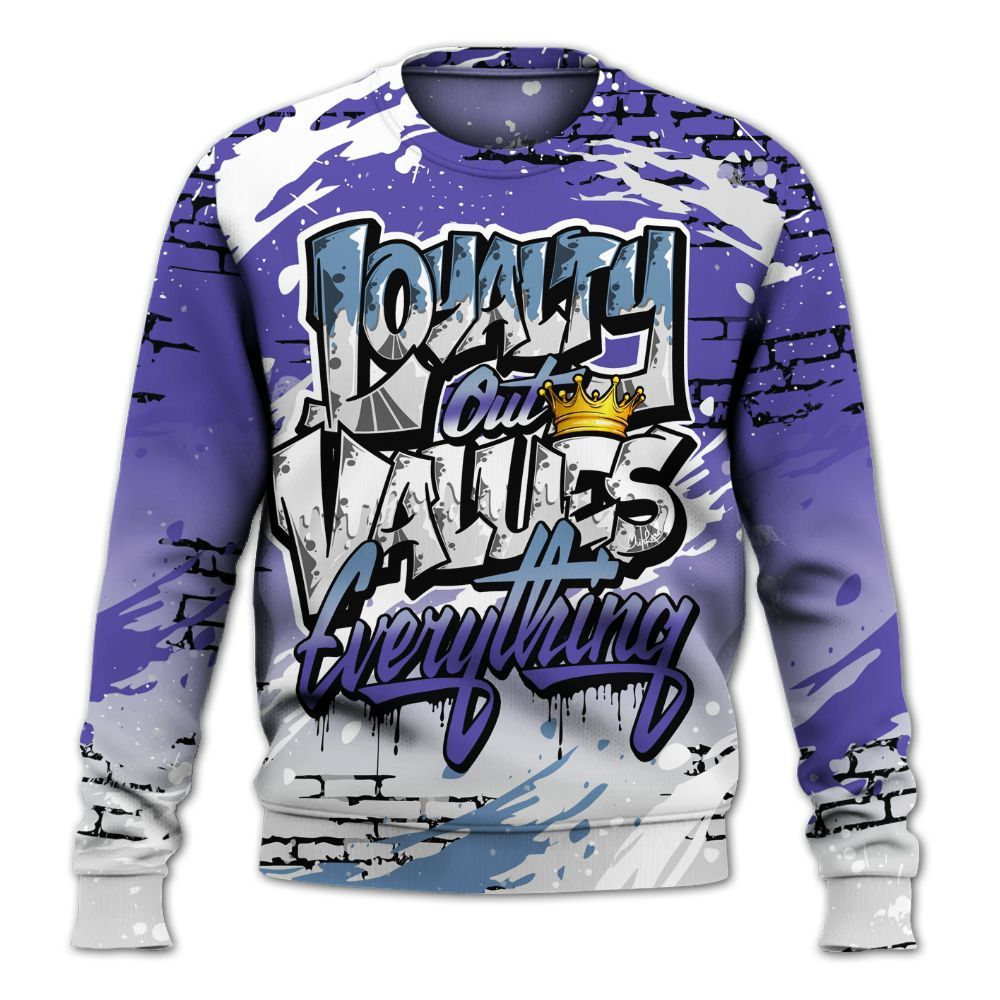 Sweatshirt To Match Retro Concord 5s - Values Of Loyalty Drip All Over Print