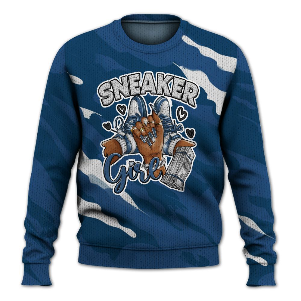 Knitted Sweater To Match High OG Midnight Navy 1s - Sneakerz Girlz Colored