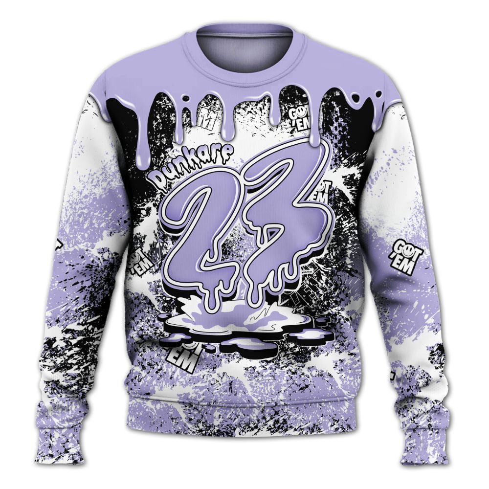 Sweatshirt To Match Low Pure Violet 11s - Dripping 23 Drip All Over Print