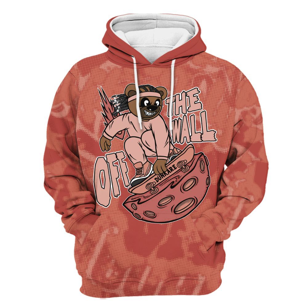 Hoodie To Match Dune Red 13s - Quirky Bear Street All Over Print