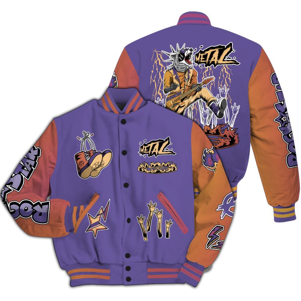 Varsity Jacket To Match Book Sunset 1s - Punk Rock Raccoon All Over Print