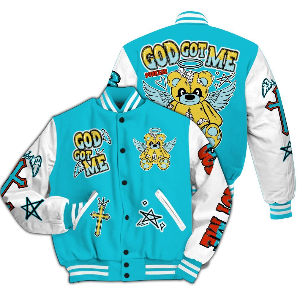 Varsity Jacket To Match Dunk Low KD 17 N7 - Gods Guides Me Bear All Over Print