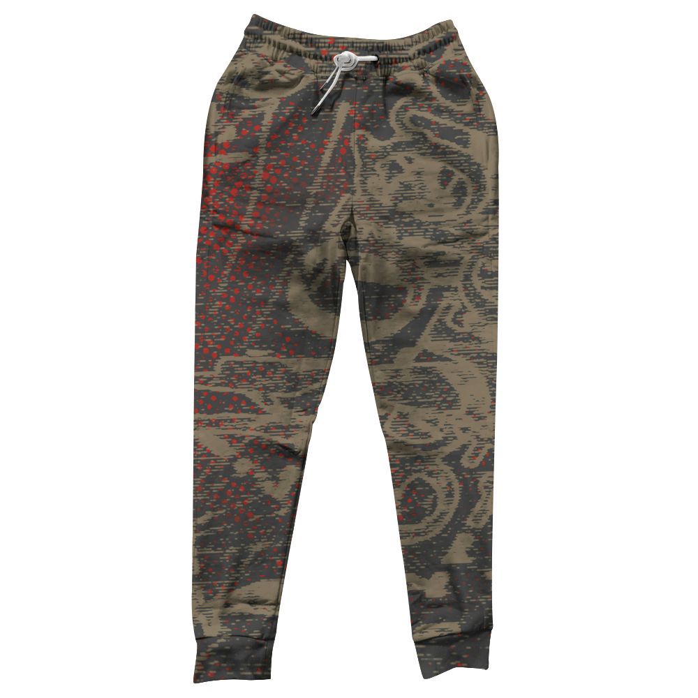 Sweatpant To Match Olive 9s - Avant Garde Graphic All Over Print
