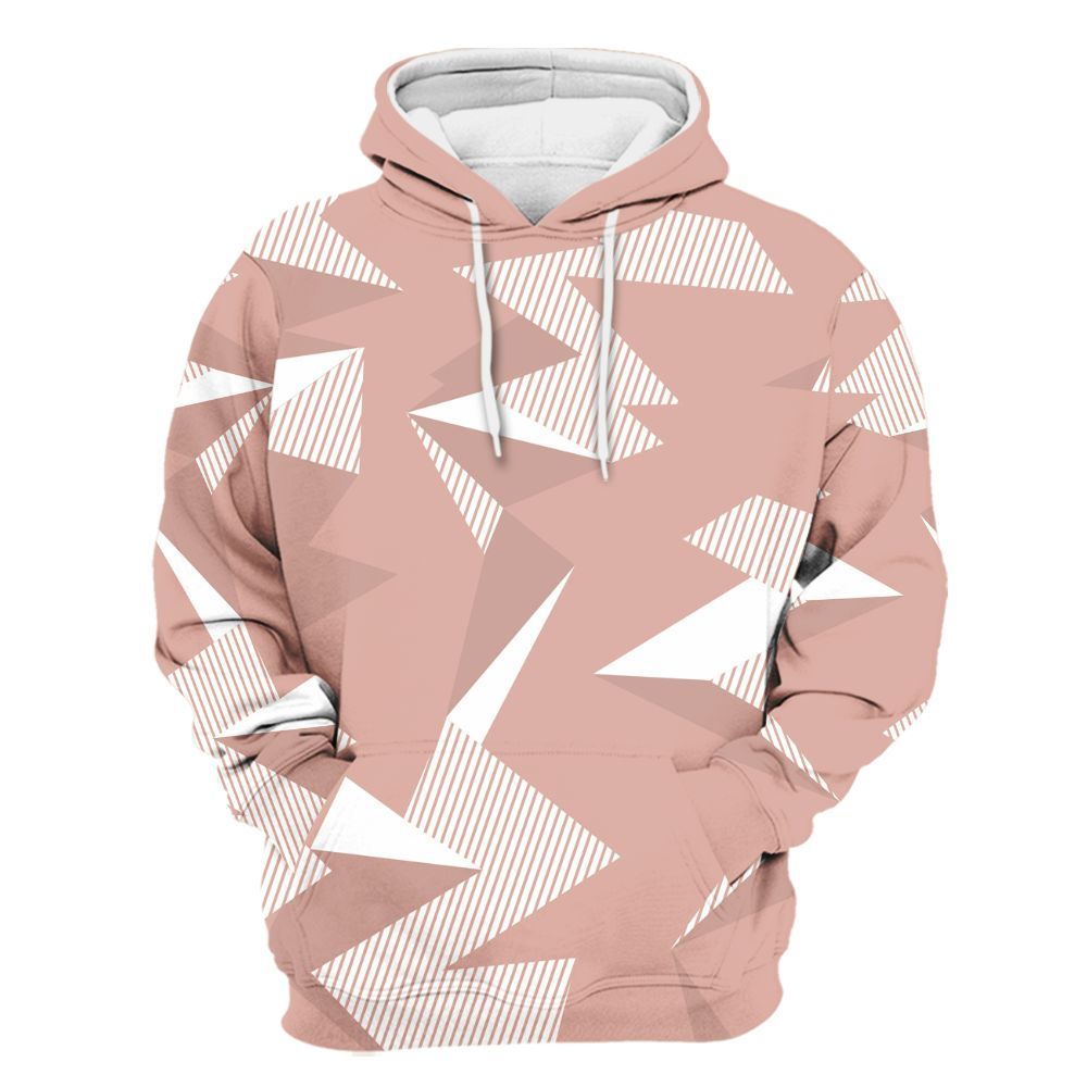 Hoodie To Match Dunk Low Pink Velvet - Geometric Camouflage Pattern All Over Print