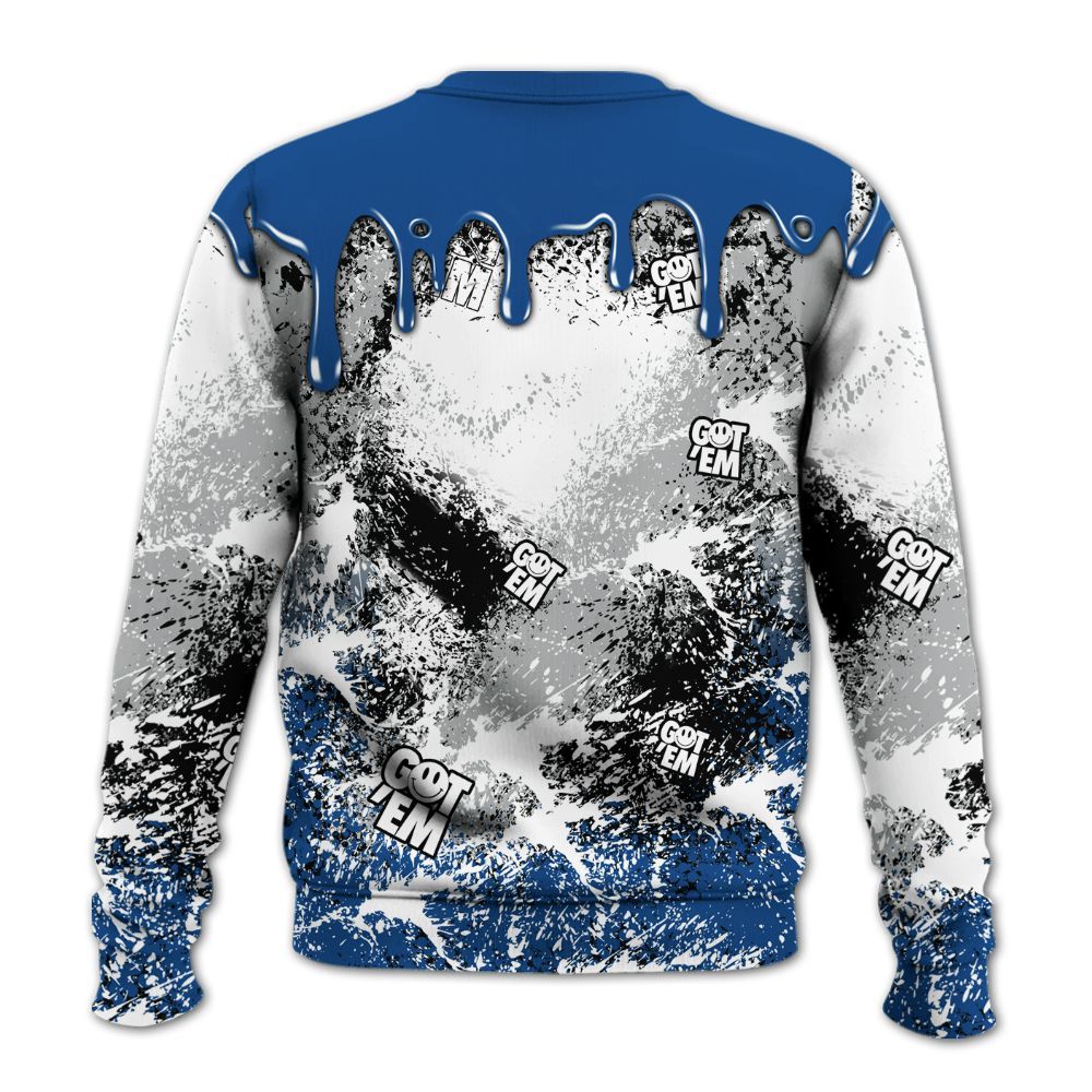 Sweatshirt To Match Air Ship Royal Blue - Dripping 23 Drip All Over Print