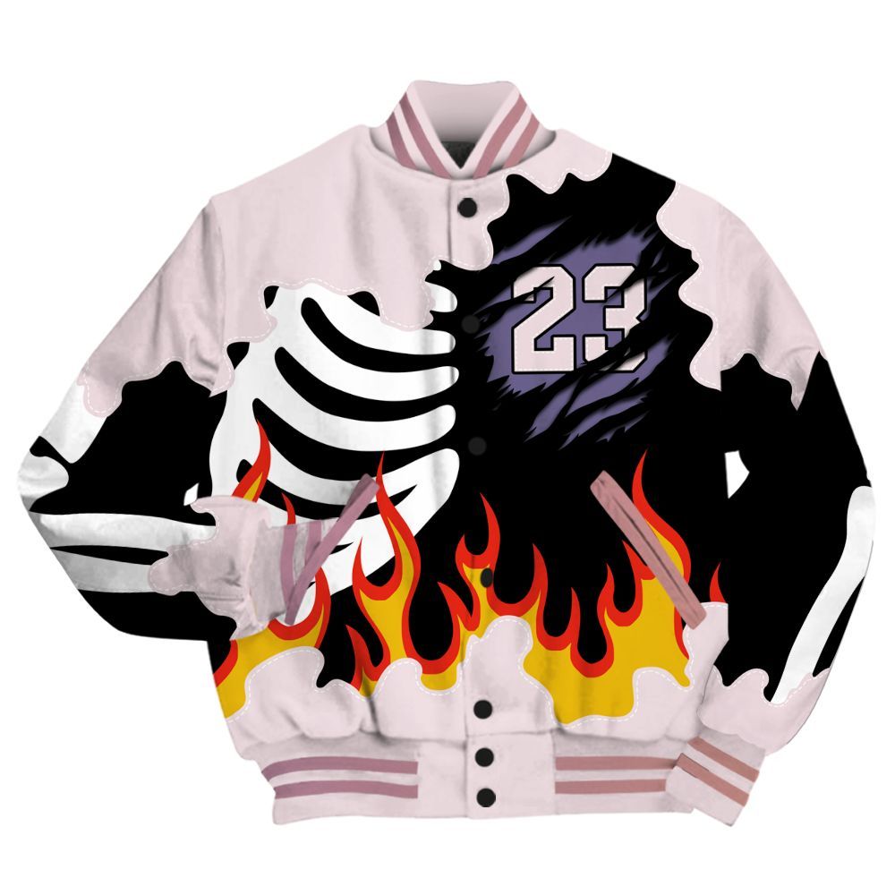 Varsity Jacket To Match Book Sunrise 1s - Burning Skeleton 23 G.O.A.T All Over Print