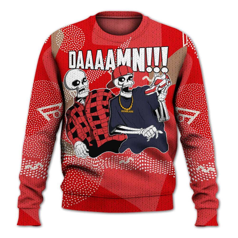 Knitted Sweater To Match Low OG Howard Bison 1s - Graphic Meme Damnn