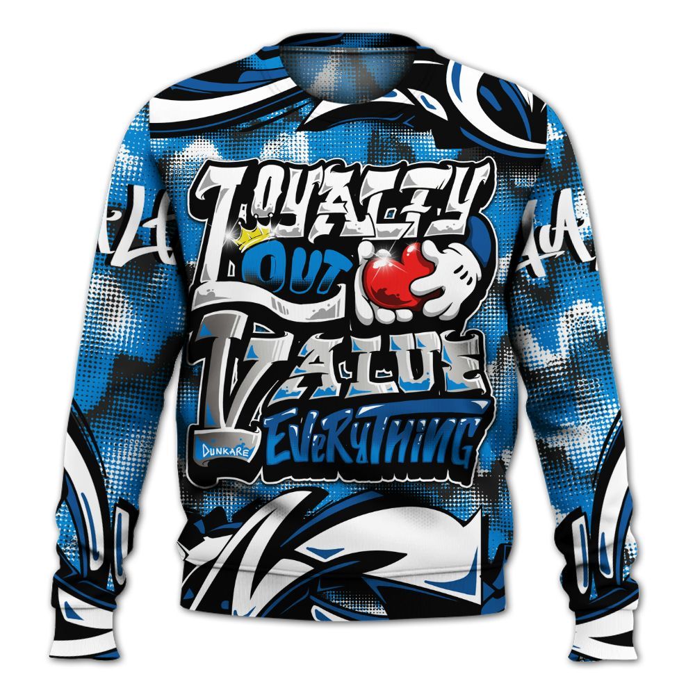 Sweatshirt To Match High OG FragmentxULA White Black 1s - Loyalty Out Value Graffiti All Over Print