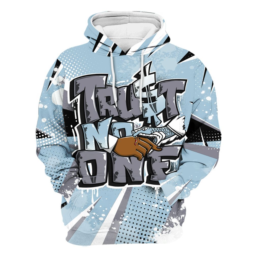 Hoodie To Match Chambray 7s - Poly Trust No One Dripping All Over Print