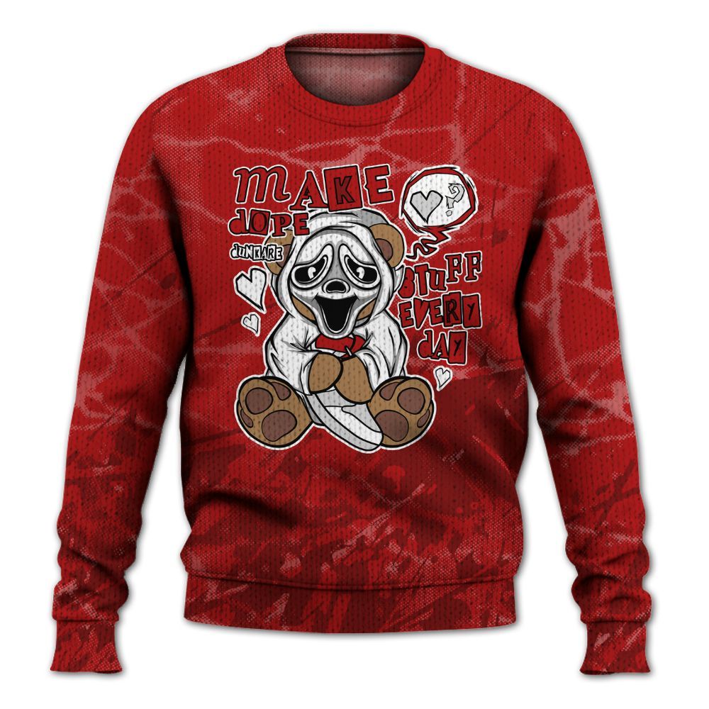 Knitted Sweater To Match Red Taxi 12s - Make Dopes Bear Profound