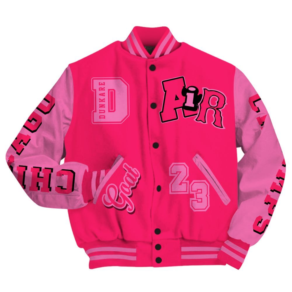 Varsity Jacket To Match Air VaporMax Plus Triple Pink - AIR Number 23 GOAT All Over Print