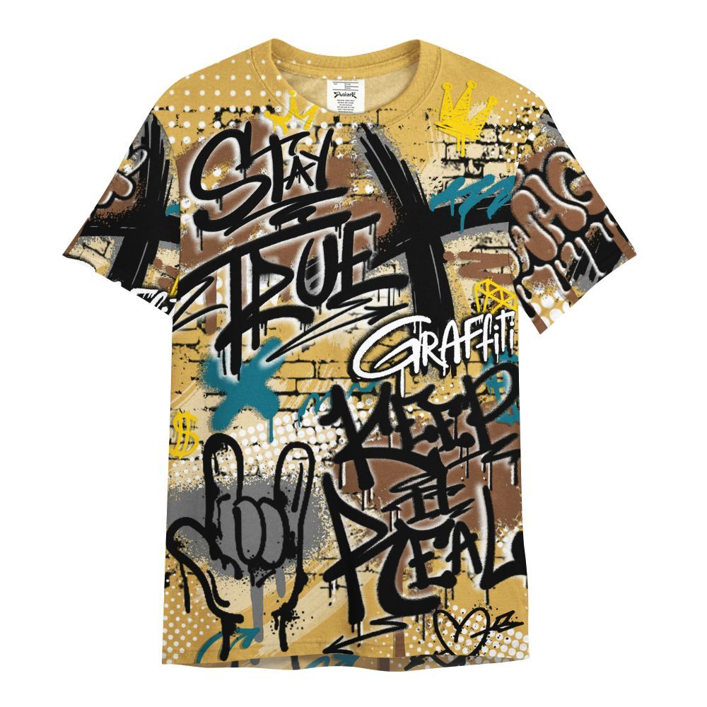 Shirt To Match Retro Cacao Wow 4s - True It Real Graffiti Streetwear All Over Print