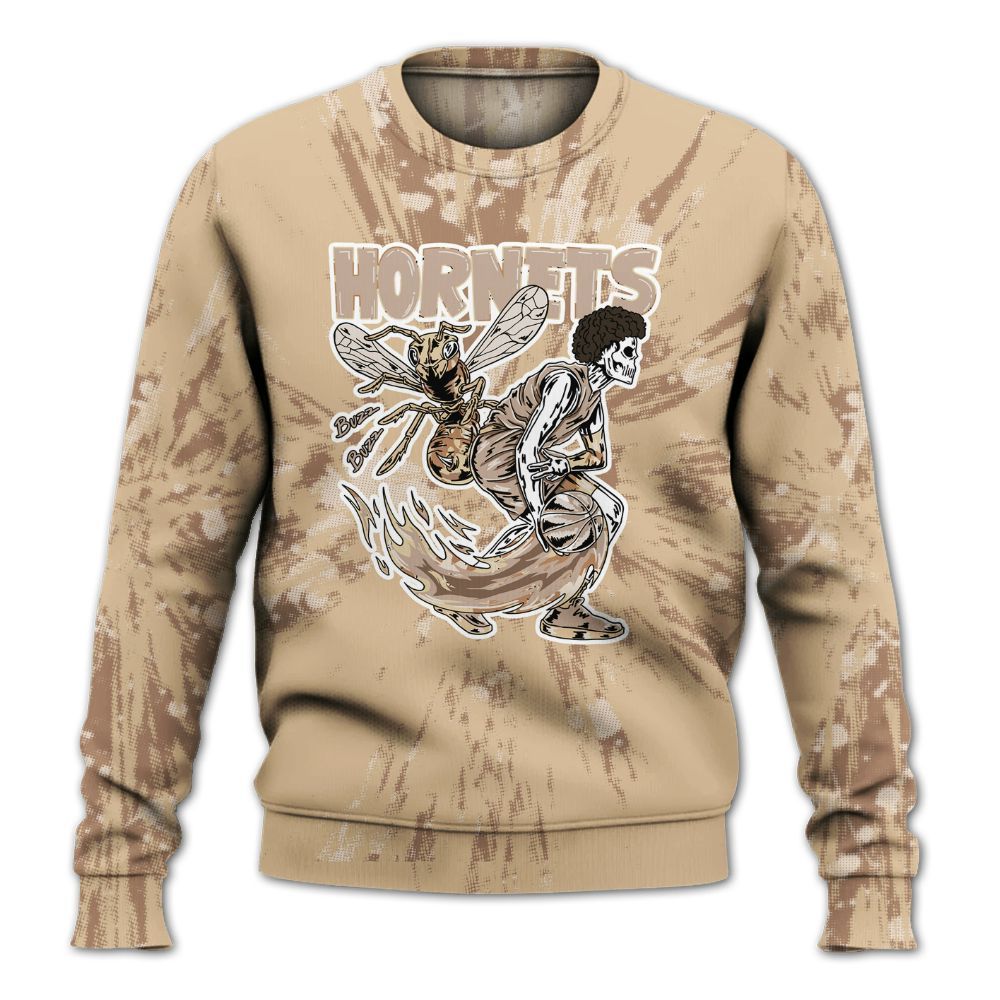 Sweatshirt To Match Desert Camo 3s - Hornets Skeleton Luxury All Over Print