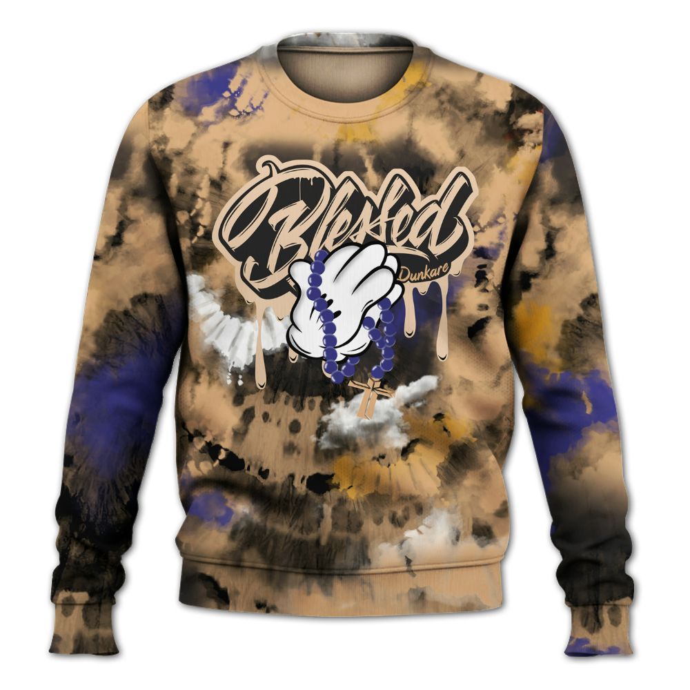 Sweatshirt To Match SE Afrobeats 7s - God Blessed Tie Dye All Over Print