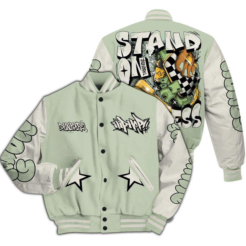 Varsity Jacket To Match Seafoam Sail 4s - Stand Business Graffiti Streetwear All Over Print