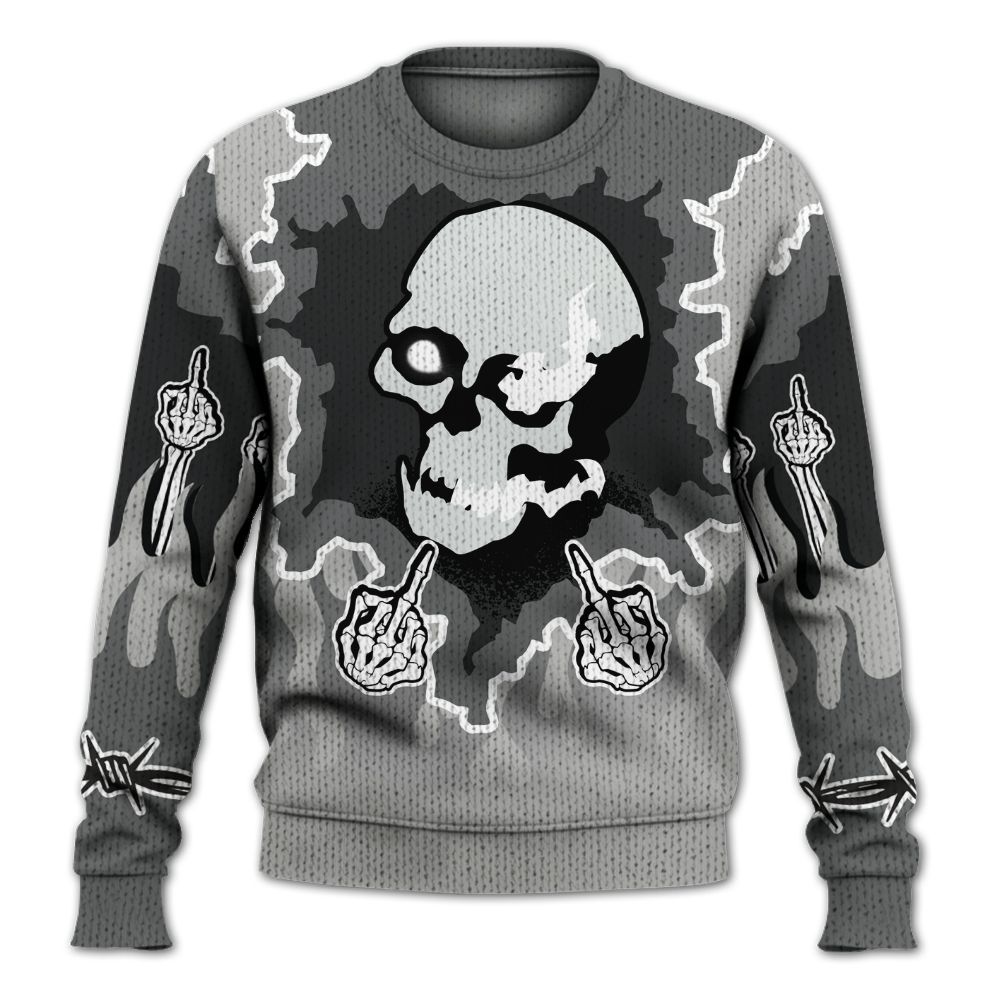 Knitted Sweater To Match Retro Wet Cement 4s - F Around Find Out Graphic Trapped