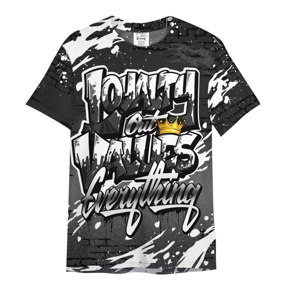 Shirt To Match Black Cat 3s - Values Of Loyalty Drip All Over Print