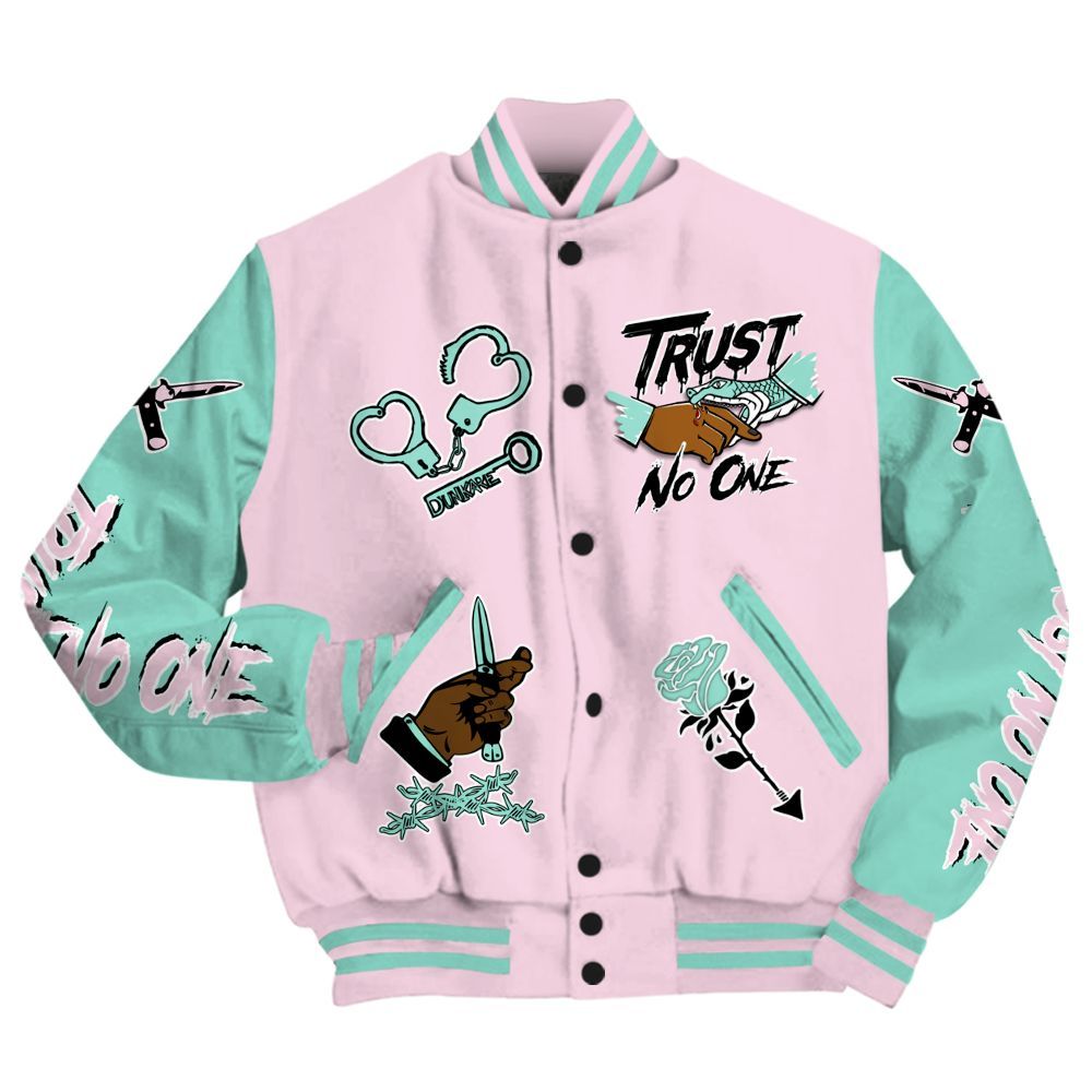 Varsity Jacket To Match Retro Easter 5s - Trust No One Dripping All Over Print