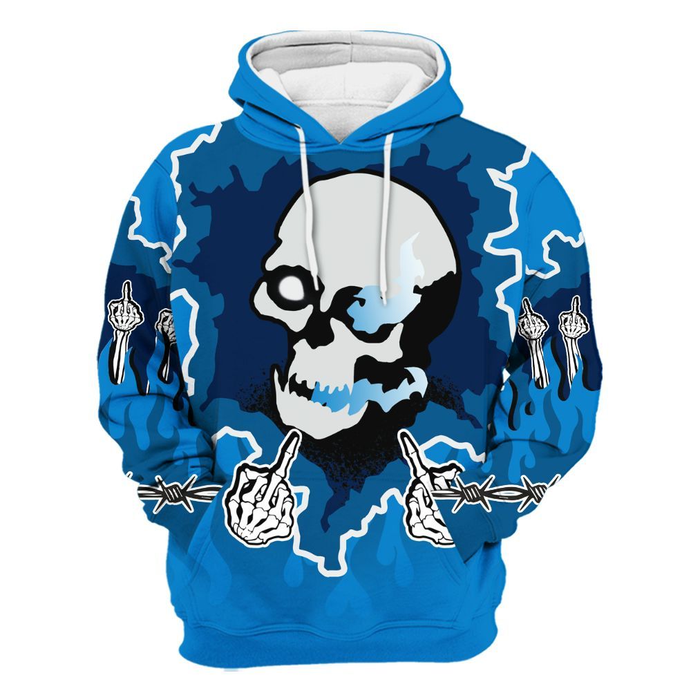 Hoodie To Match Industrial Blue 4s - F Around Find Out Graphic Trapped All Over Print