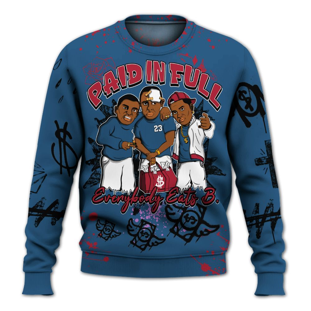 Sweatshirt To Match Rare Air 3s - Everybody Paid In Full Crayon All Over Print